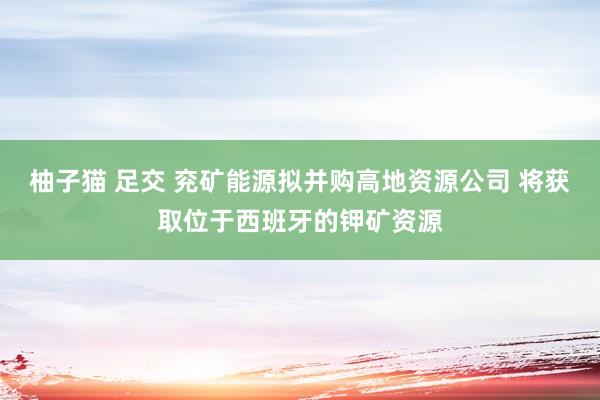 柚子猫 足交 兖矿能源拟并购高地资源公司 将获取位于西班牙的钾矿资源