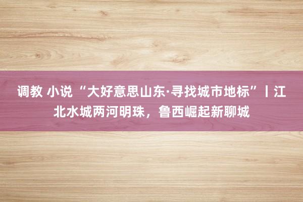 调教 小说 “大好意思山东·寻找城市地标”丨江北水城两河明珠，鲁西崛起新聊城