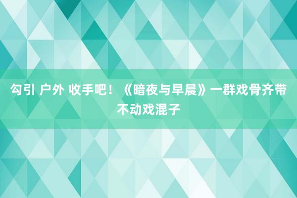 勾引 户外 收手吧！《暗夜与早晨》一群戏骨齐带不动戏混子