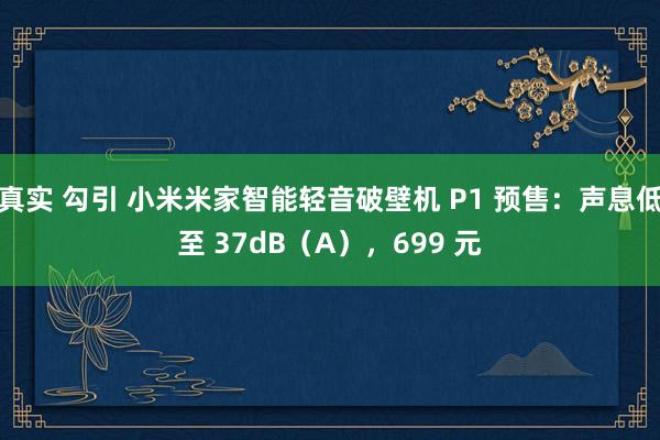 真实 勾引 小米米家智能轻音破壁机 P1 预售：声息低至 37dB（A），699 元