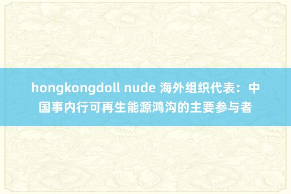 hongkongdoll nude 海外组织代表：中国事内行可再生能源鸿沟的主要参与者