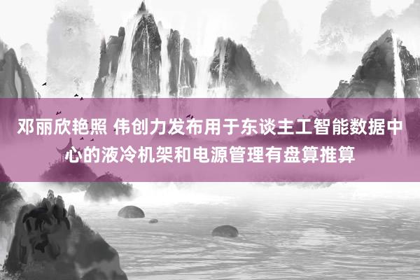 邓丽欣艳照 伟创力发布用于东谈主工智能数据中心的液冷机架和电源管理有盘算推算