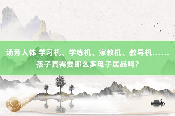 汤芳人体 学习机、学练机、家教机、教导机……孩子真需要那么多电子居品吗？