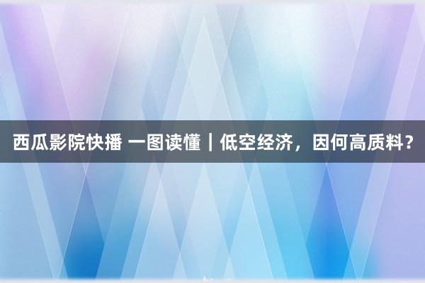 西瓜影院快播 一图读懂｜低空经济，因何高质料？