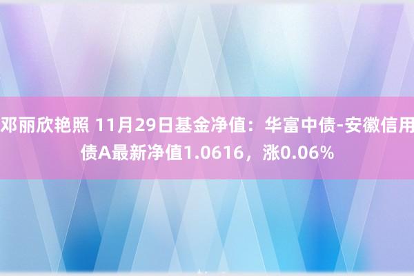 邓丽欣艳照 11月29日基金净值：华富中债-安徽信用债A最新净值1.0616，涨0.06%