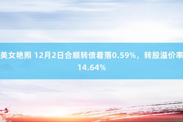 美女艳照 12月2日合顺转债着落0.59%，转股溢价率14.64%