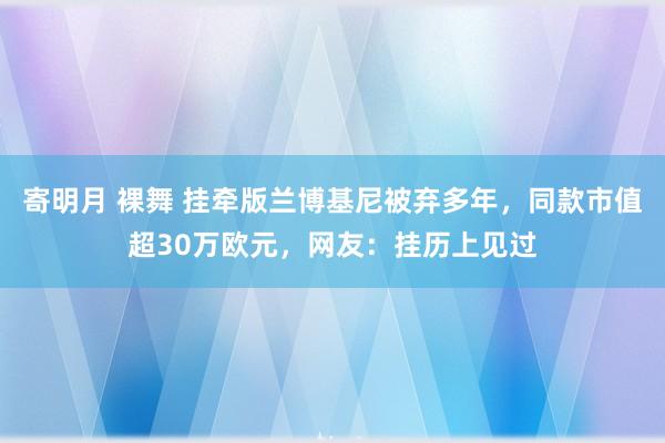 寄明月 裸舞 挂牵版兰博基尼被弃多年，同款市值超30万欧元，网友：挂历上见过