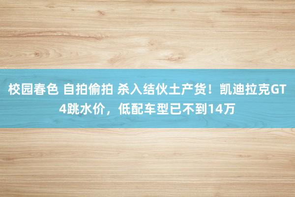 校园春色 自拍偷拍 杀入结伙土产货！凯迪拉克GT4跳水价，低配车型已不到14万