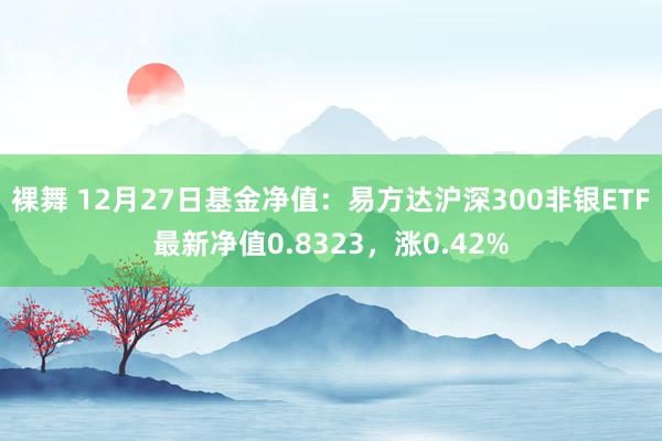 裸舞 12月27日基金净值：易方达沪深300非银ETF最新净值0.8323，涨0.42%