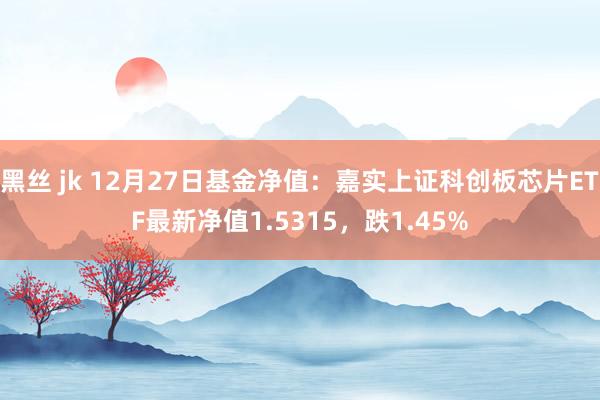 黑丝 jk 12月27日基金净值：嘉实上证科创板芯片ETF最新净值1.5315，跌1.45%