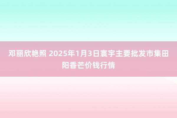 邓丽欣艳照 2025年1月3日寰宇主要批发市集田阳香芒价钱行情