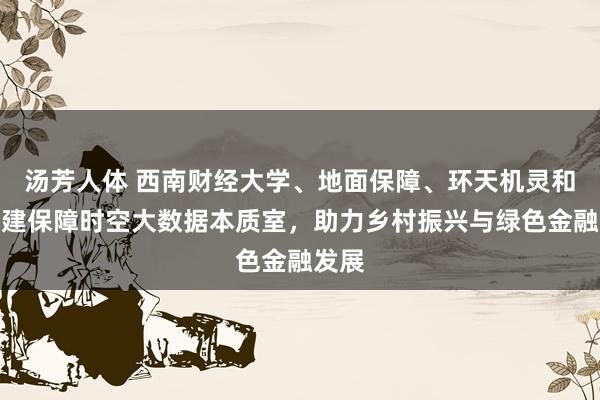 汤芳人体 西南财经大学、地面保障、环天机灵和解共建保障时空大数据本质室，助力乡村振兴与绿色金融发展