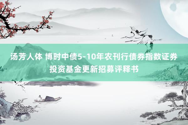 汤芳人体 博时中债5-10年农刊行债券指数证券投资基金更新招募评释书