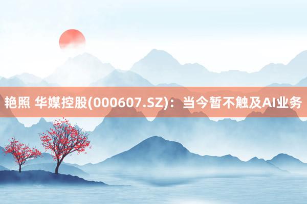 艳照 华媒控股(000607.SZ)：当今暂不触及AI业务