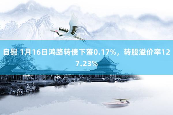 自慰 1月16日鸿路转债下落0.17%，转股溢价率127.23%